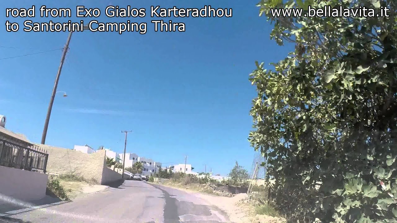 Santorini 2014 - road from Exo Gialos Karterados to Thira (Santorini Camping)