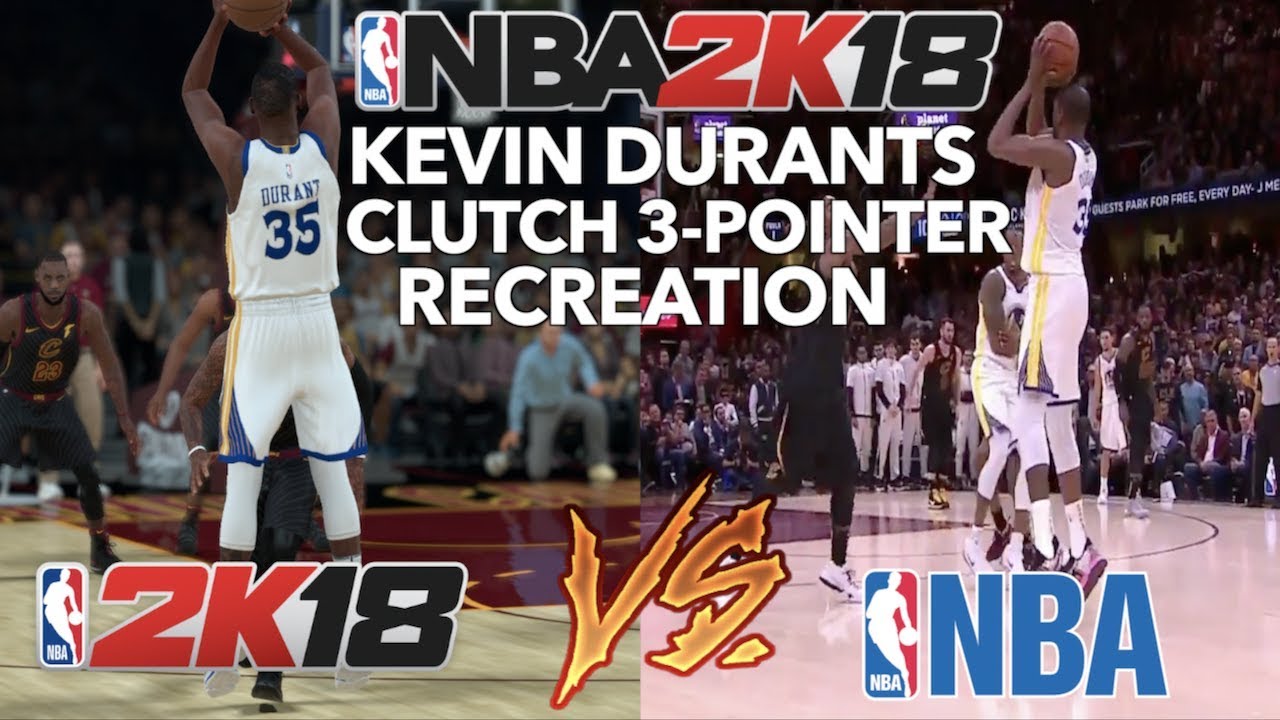 KEVIN DURANT'S THREE POINT DAGGER VS THE CLEVELAND CAVALIERS GAME 3 RECREATED IN NBA 2K18