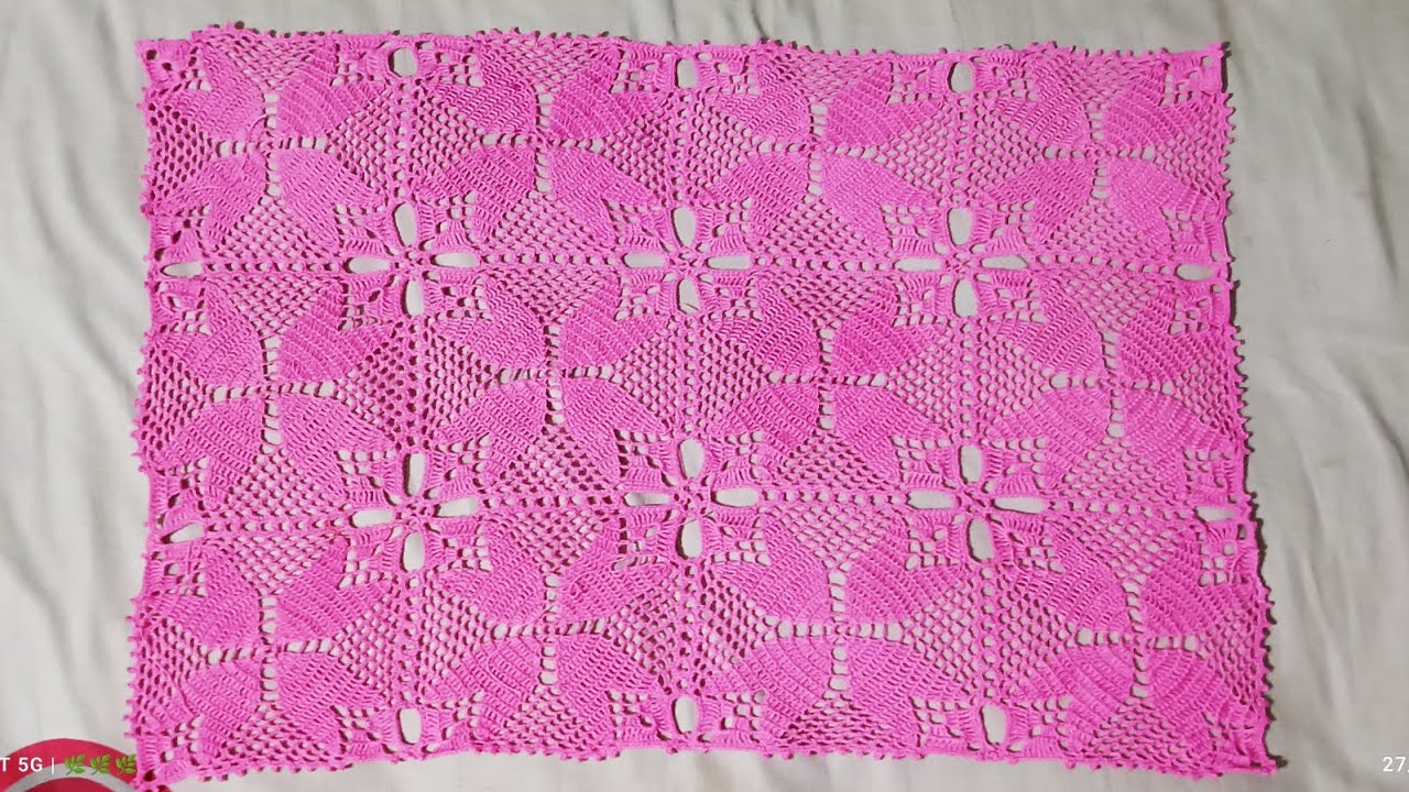 crochet stitch Bedsheet, table mat,shawal  design. part- 1