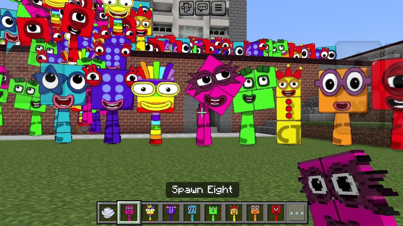 Sprunki OC Eight from Numberblocks added in Minecraft PE