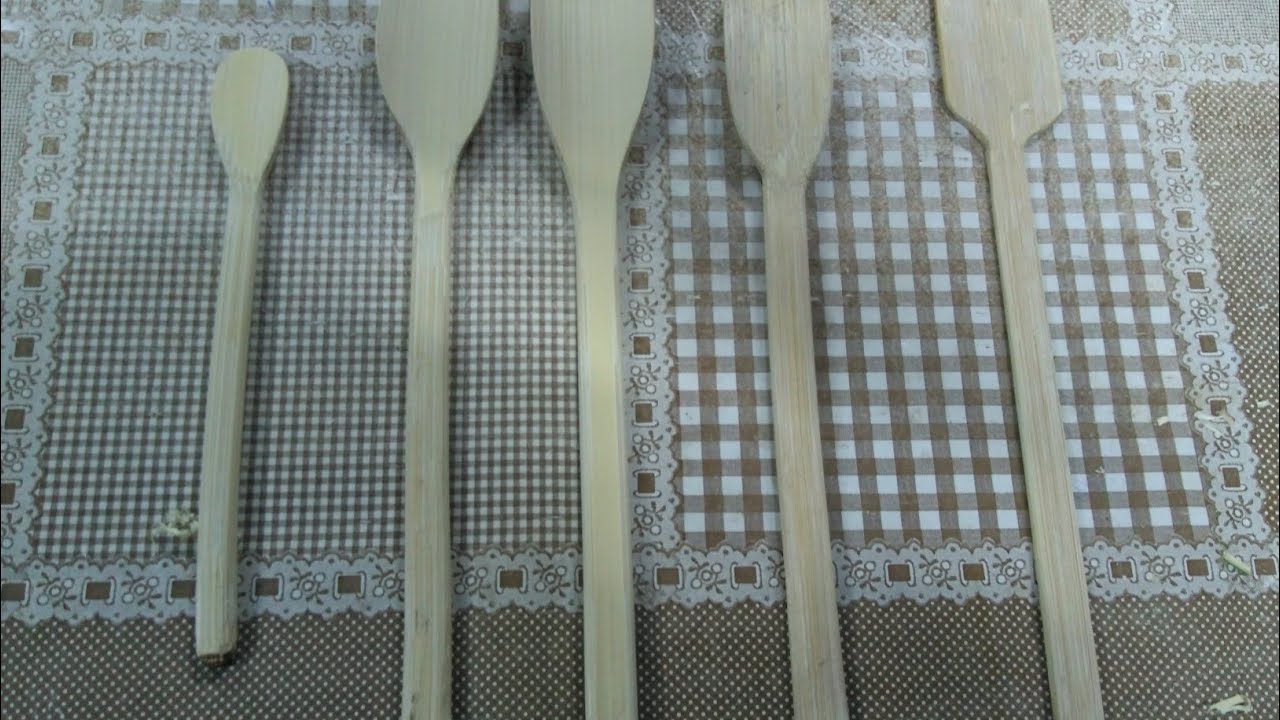 Aprenda como fazer colheres de bambu