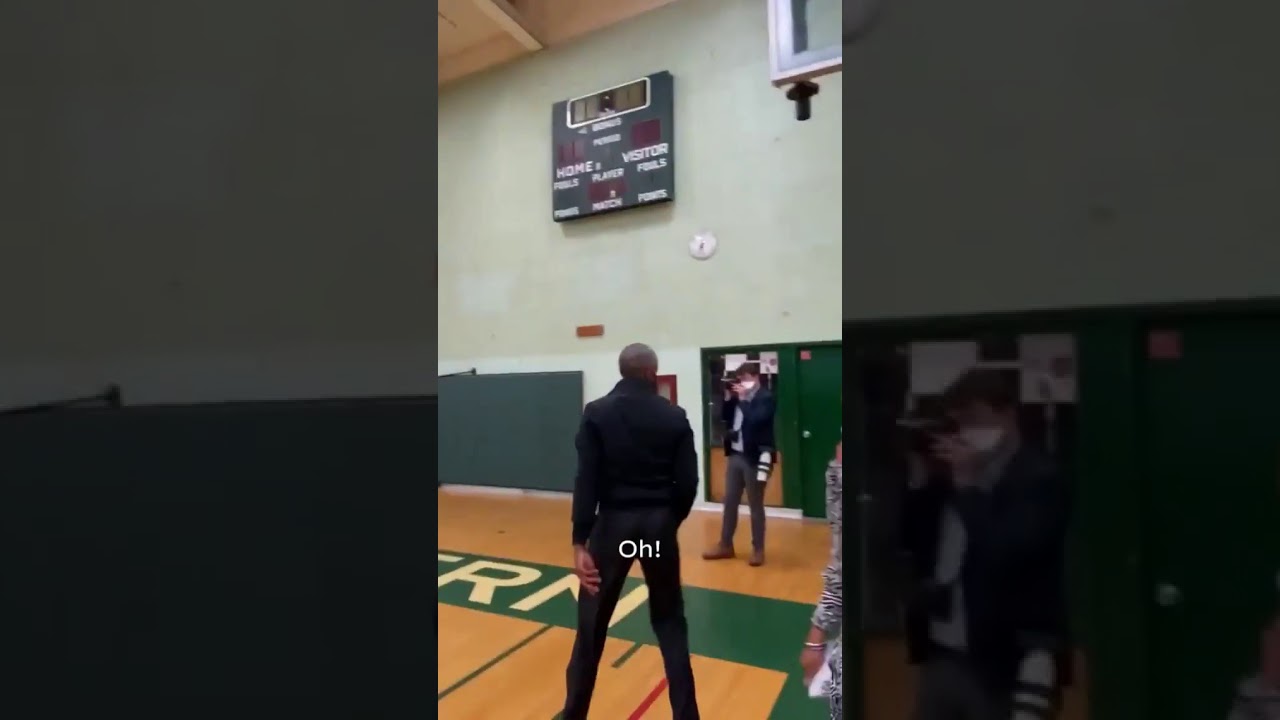 Obama Shows Basket Ball Skills Makes A 3 Point  Shot