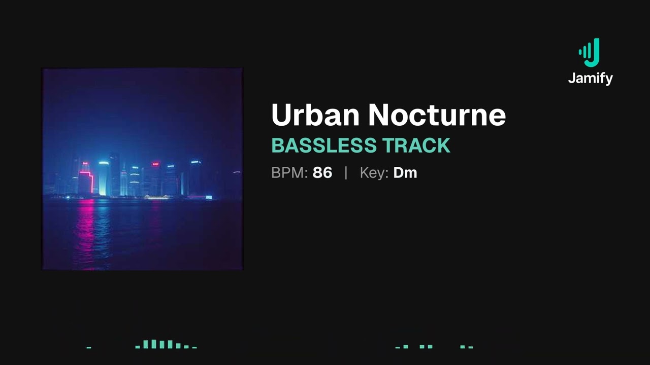 Urban Nocturne - Modern & Smooth Jazz Bassless Backing Track in Dm