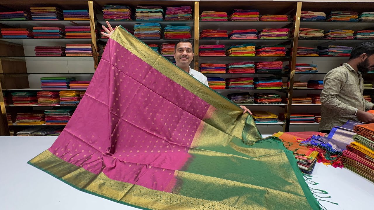 Bangalore Malleshwaram Beautiful Kanjivaram Sarees & Pure Mysore Silk Sarees with Free Shipping.