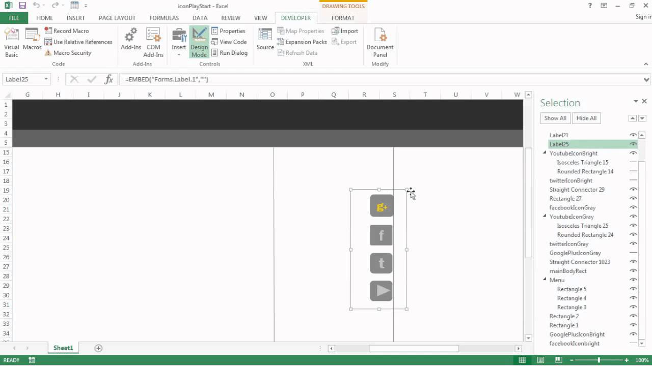 Excel button animation ,Icon animation, mouse hover animation in Excel just like in web pages