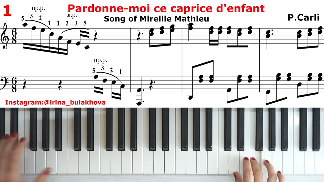 PARDONNE-moi CE CAPRICE DENFANT Mireille Mathieu Piano 