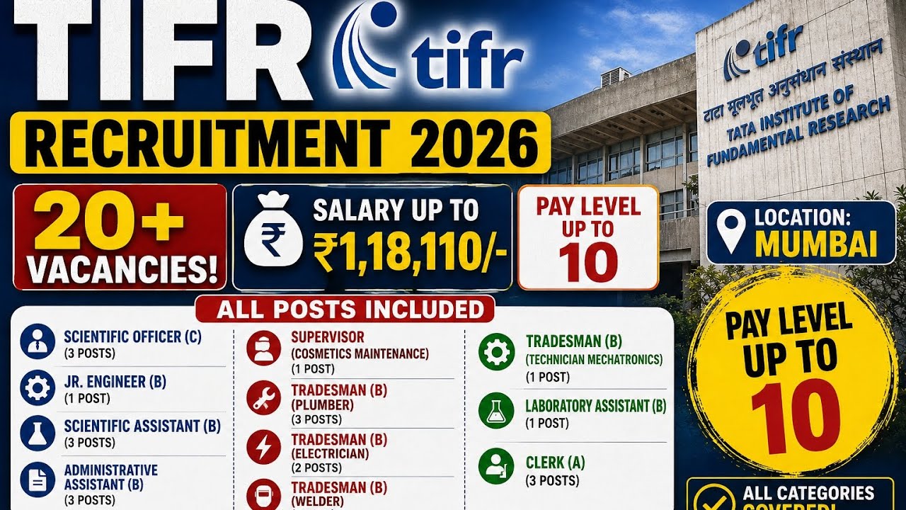 TIFR Requirement 2026 #itijobs #btech #diplomajobs #govtjob 