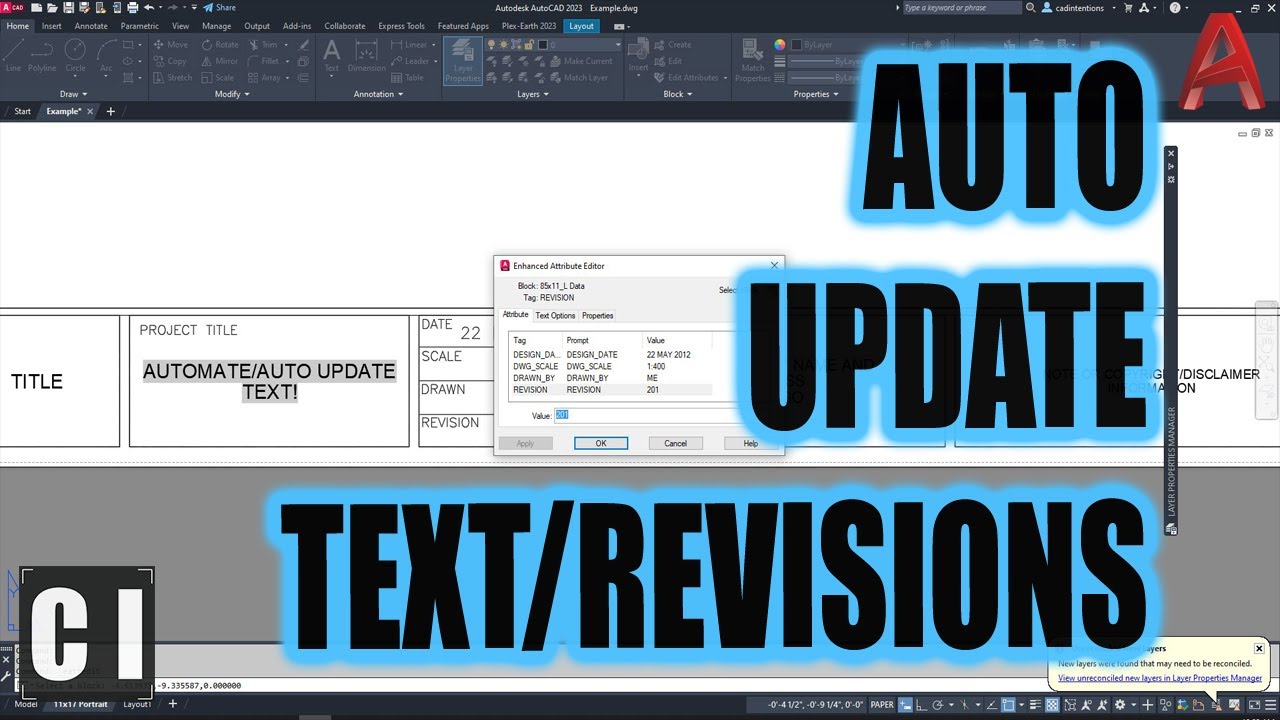 Простой трюк с AutoCAD для автоматизации макета текста! Автоматическое обновление редакций, загол...