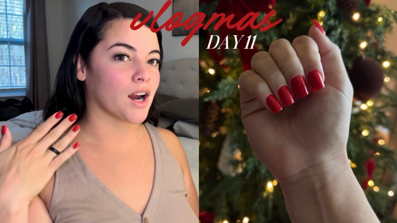 VLOGMAS DAY 11 | Holiday Nails at Home! DIY Press-On Nails 💅🏼 