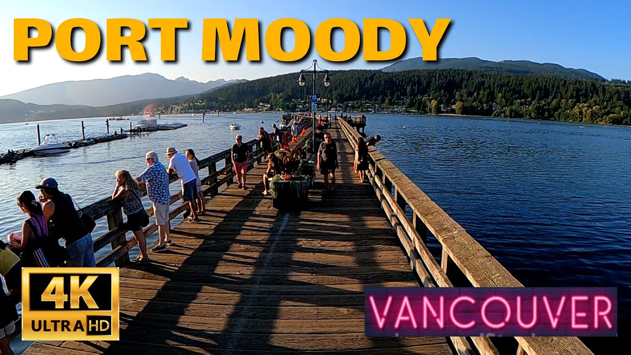 🇨🇦[4K] WALK PORT MOODY, VANCOUVER (COQUITLAM). EVENING WALK.  August 2021