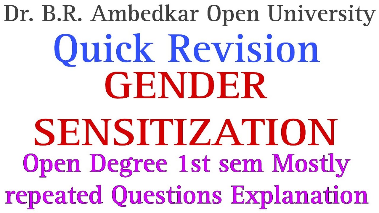 #braou open degree GENDER SENSITIZATION 1st sem important questions explanation 