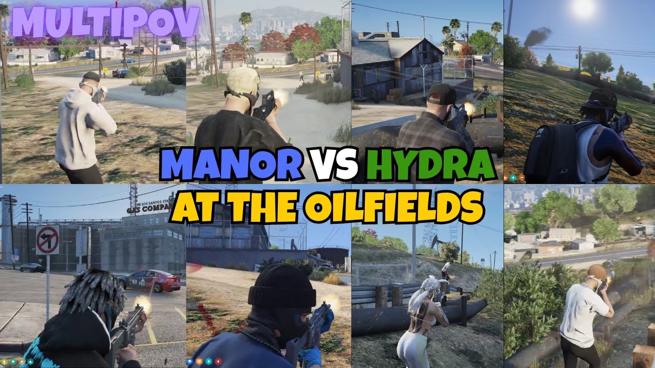 Manor vs Hydra after Bank Truck at The Oilfields | Multi POVs | NOPIXEL 4.0 GTA RP