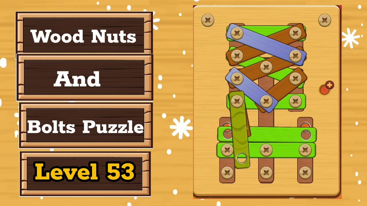 Wood Nuts And Bolts Puzzle Level 53