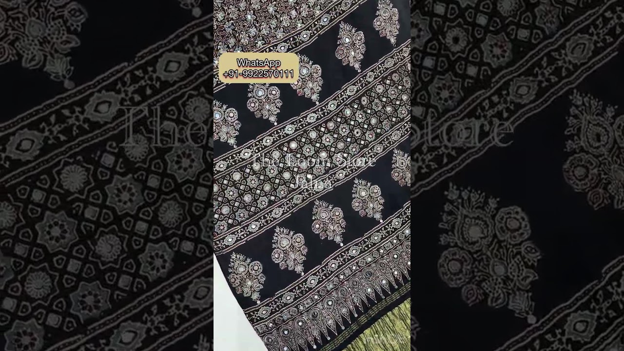 Jalna Mirror Work Ajrakh Modal Silk Sarees WA: (+91-9922570111) #ajrakhsarees #ajrakhmirrorsaree
