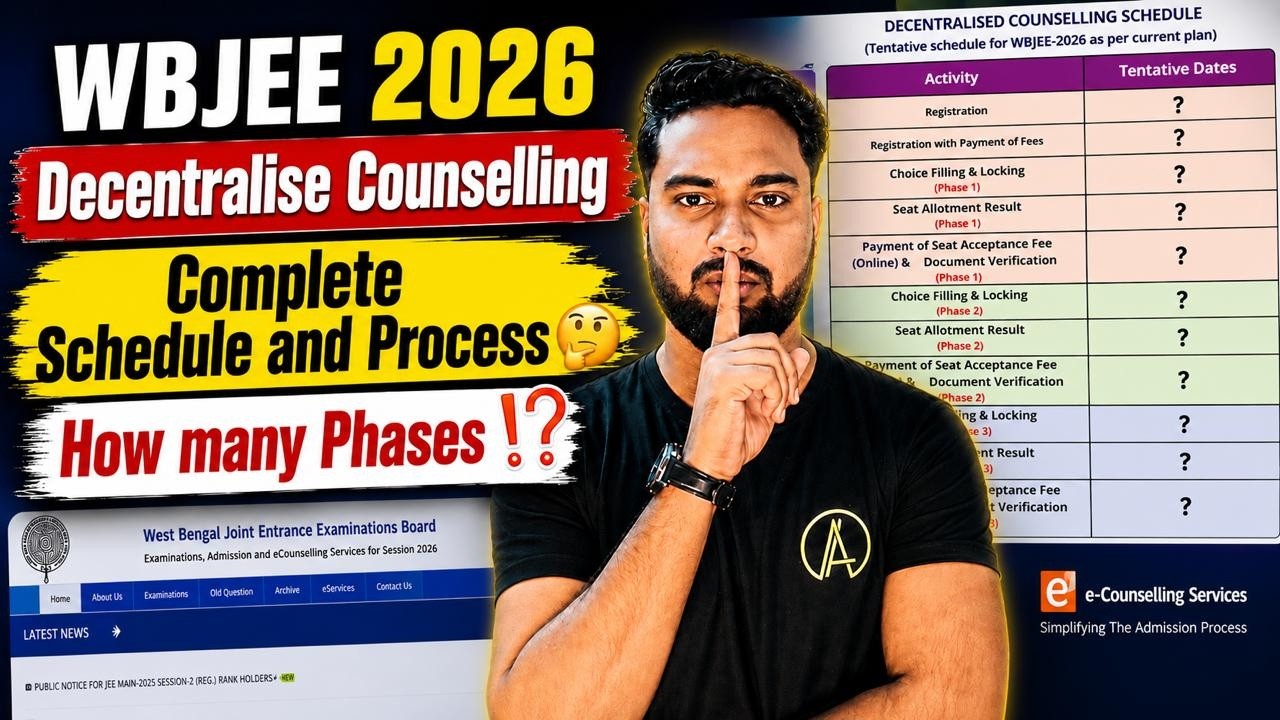 🚨REVISE SCHEDULE OUT 😮: WBJEE DECENTRALISE COUNSELLING🔥 | COMPLETE SCHEDULE⚠️ : A-Z Process✅