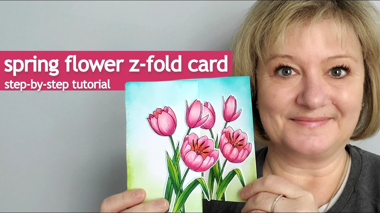 STEP BY STEP tutorial for beautiful FLORAL Z-FOLD CARD