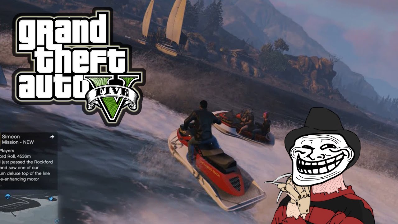 GTA 5 NGAKAK ABIS! - Tempur Jetski, Di Kejar Freddy Krueger KK! HAHAHA!! (GTA 5 Momen Konyol)