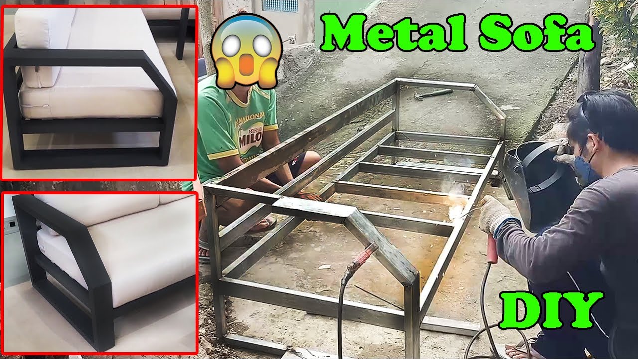 MAKING METAL SOFA/COUCH LOW BUDGET | STEEL SOFA DIY