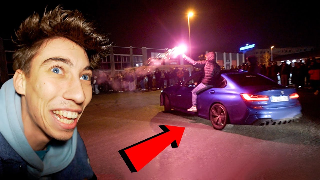 DRIFTEN EN VUURWERK OP DEZE ILLEGALE CARMEETING!