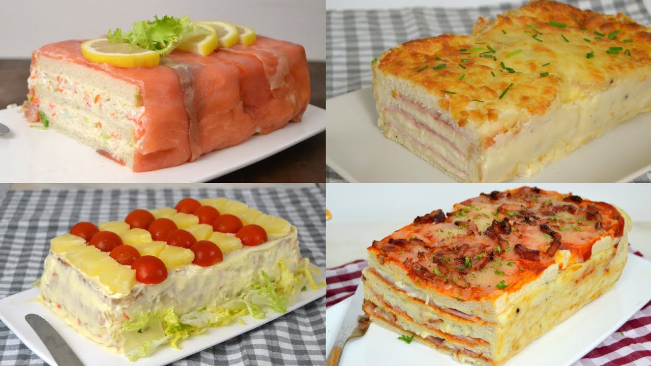 4 Pasteles salados con pan de molde ¡FÁCILES Y DELICIOSOS!
