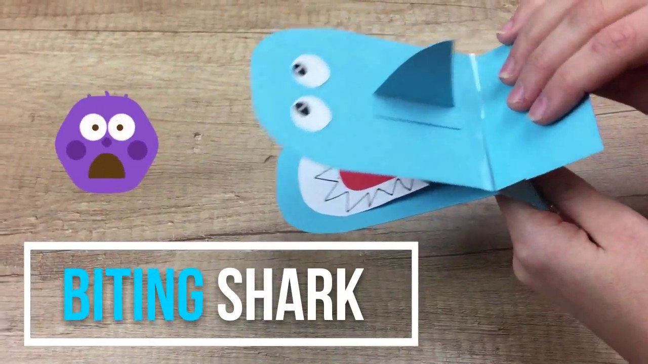 BITING SHARK paper craft for kids super easy and fun!