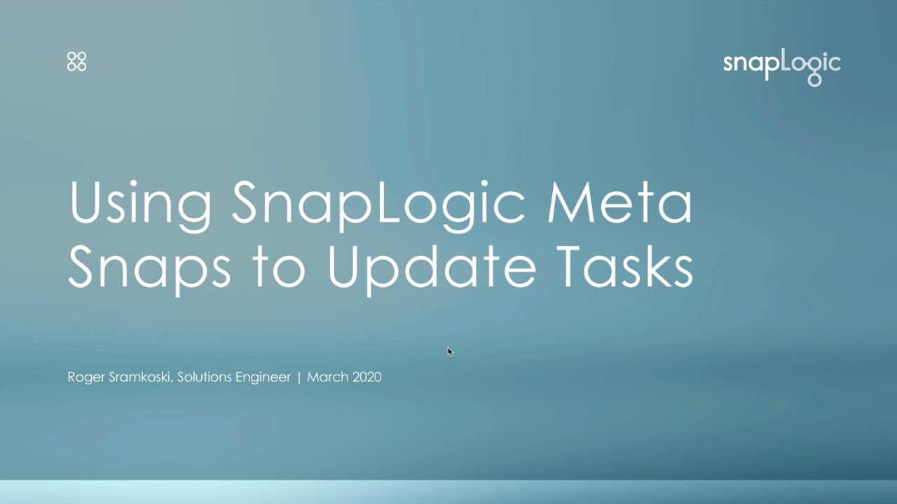 Using SnapLogic Meta Snaps to Update Tasks