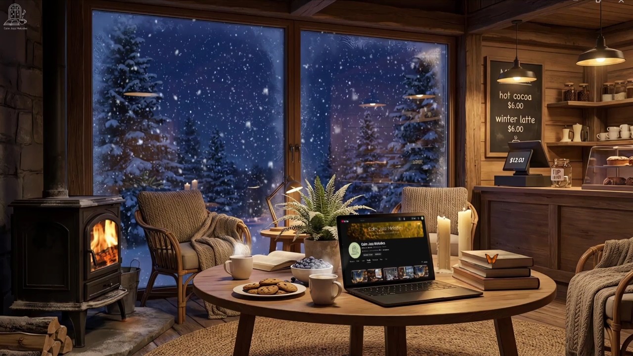 Cozy Coffee Shop Jazz in Winter 🔥 Smooth Relaxing Piano for Study, Sleep & Unwind