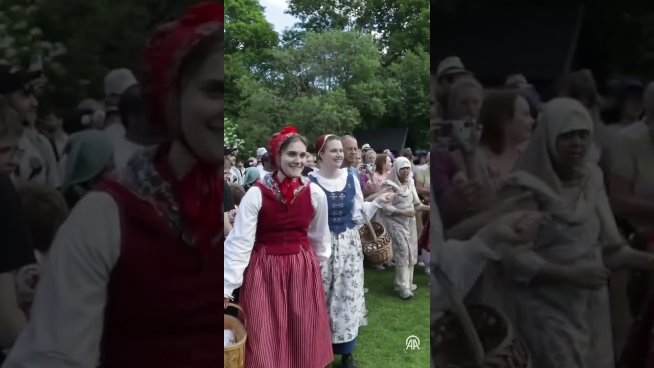 Traditional Midsummer festival celebrated with great enthusiasm in the Swedish capital Stockholm