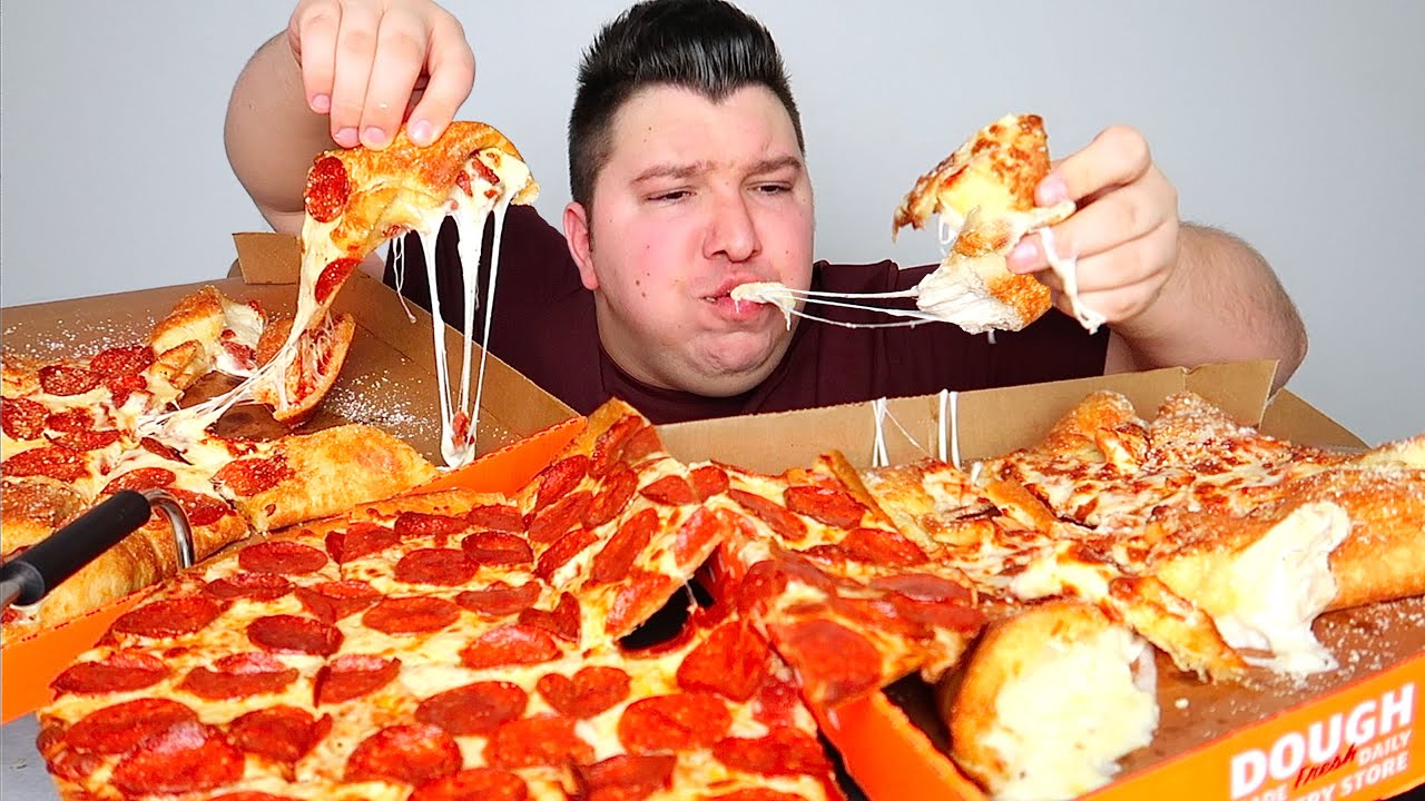 Trying Little Caesar's New Calzones • MUKBANG