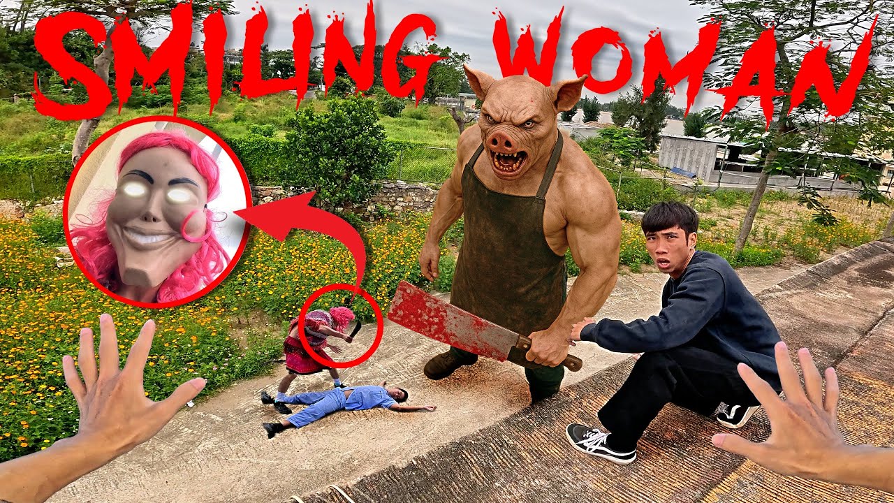 ESCAPING SMILING WOMAN 47.0 | Parkour Pov Horror Film| By B2F Viet Nam