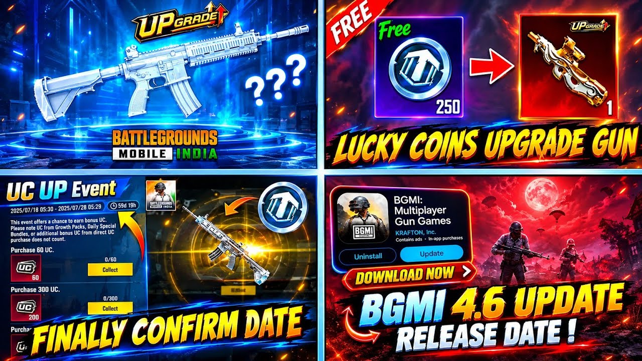 BGMI 4.6 😱 UPGRADE M416 COMING / NEXT UC UP RELEASE DATE / M416 GLACIER COMING/FREE UPGRADE P90 SKIN