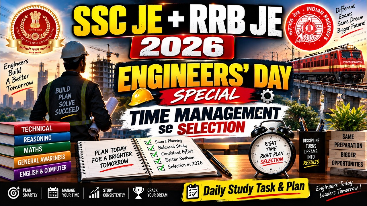 TIME MANAGEMENT FOR SELECTION? 😱 | Engineers' Day Special | SSC JE + RRB JE 2026