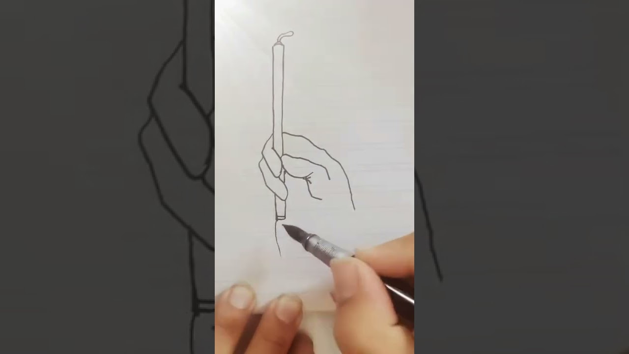 How to Draw Hand Holding a Brush #art #artcontent #shorts