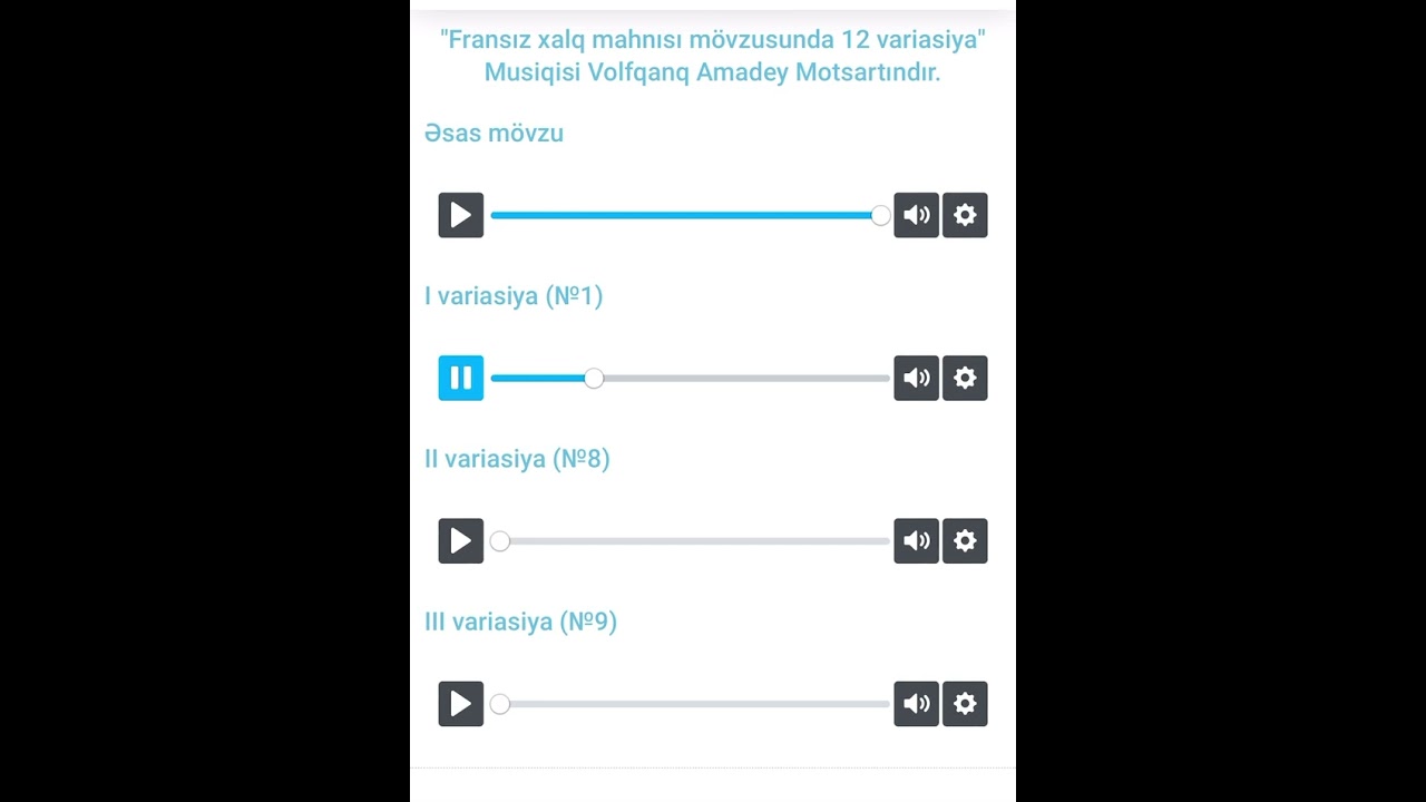 &ldquo;Fransız xalq mahnısı m&ouml;vzusunda 12 variasiya&rdquo;əsəri Musiqisi: Volfqanq Amadey Motsart