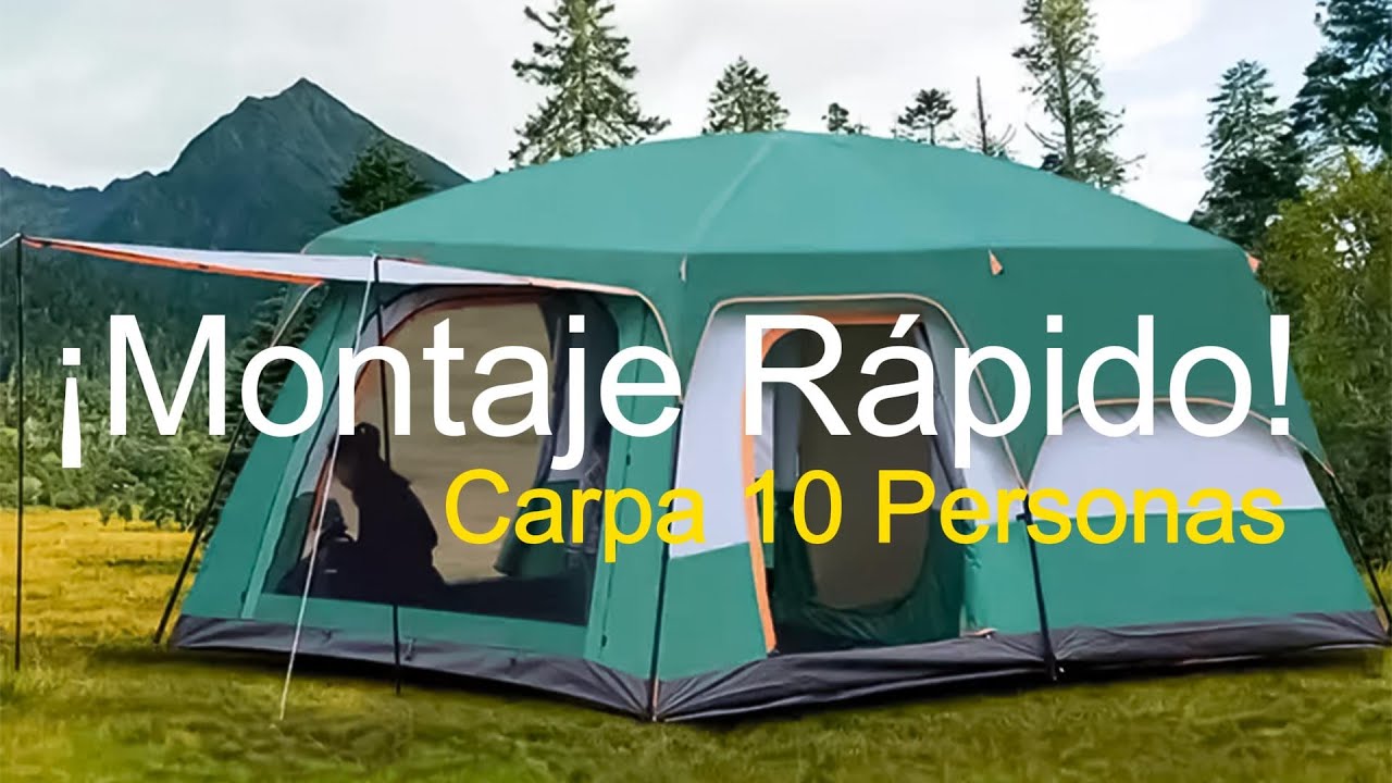 ¡Montaje Rápido! Tienda de Campaña para 10 Personas – Instalación Paso a Paso-RB10797