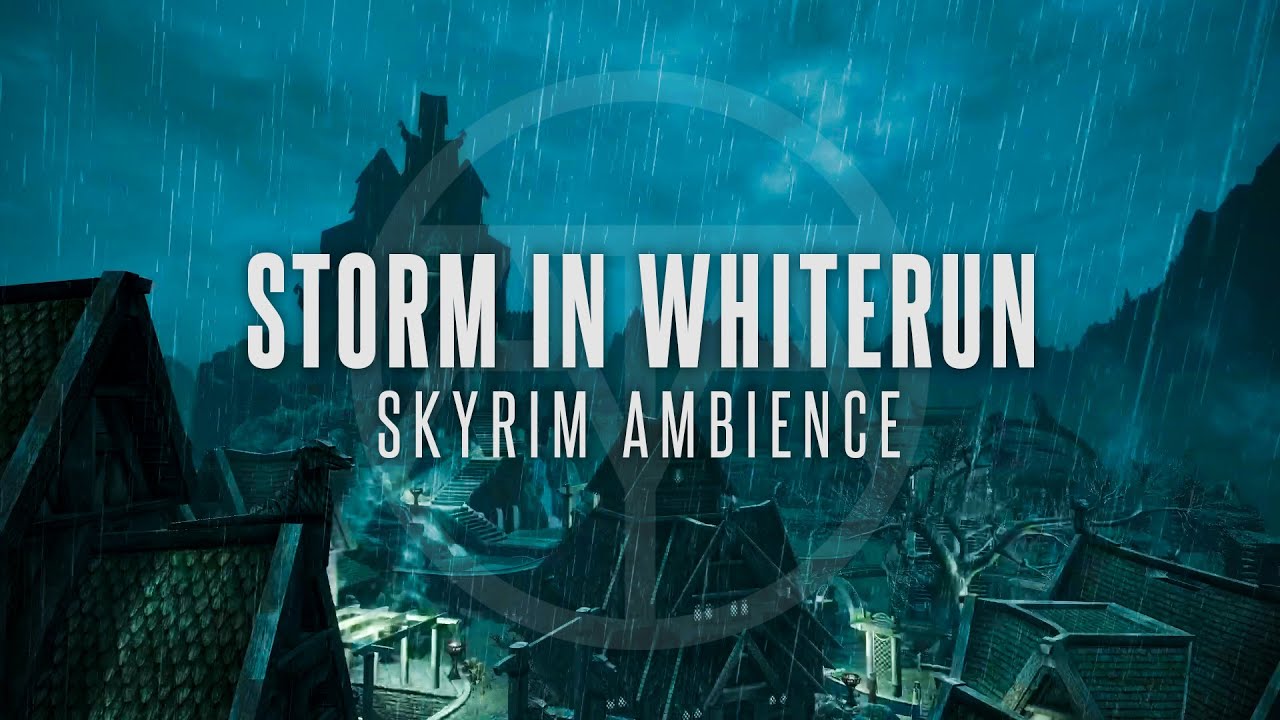 Stormy Night In Whiterun | Skyrim Ambience | For Sleep, Study & Relaxation