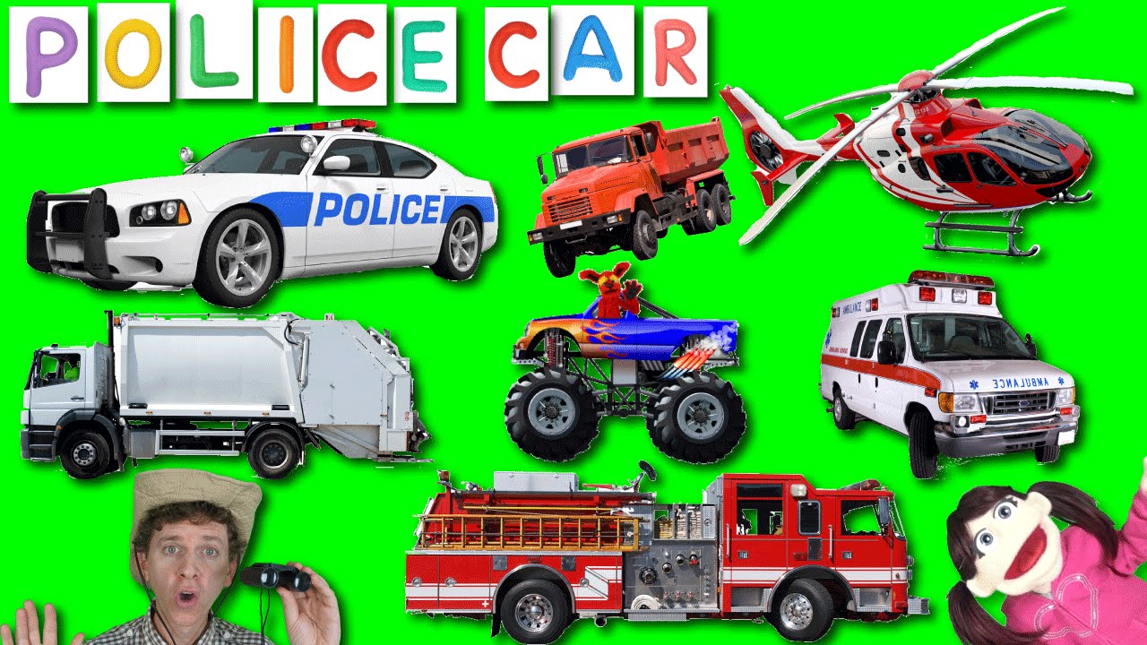 First Words #16 POLICE CAR | Learning 6 Emergency & Street Vehicles | Learn English Kids with Matt