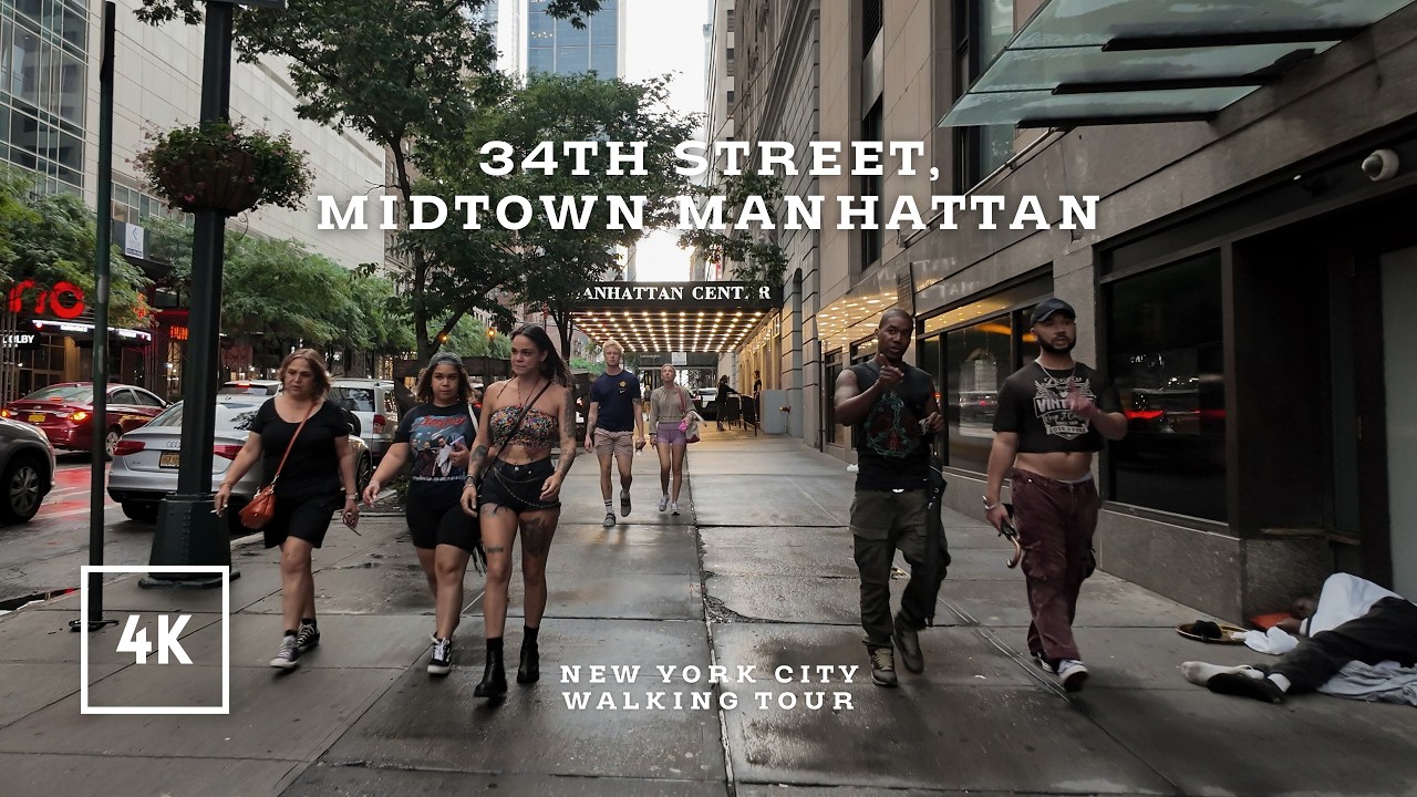 NYC walking tour - 34th street, Midtown Manhattan 4K