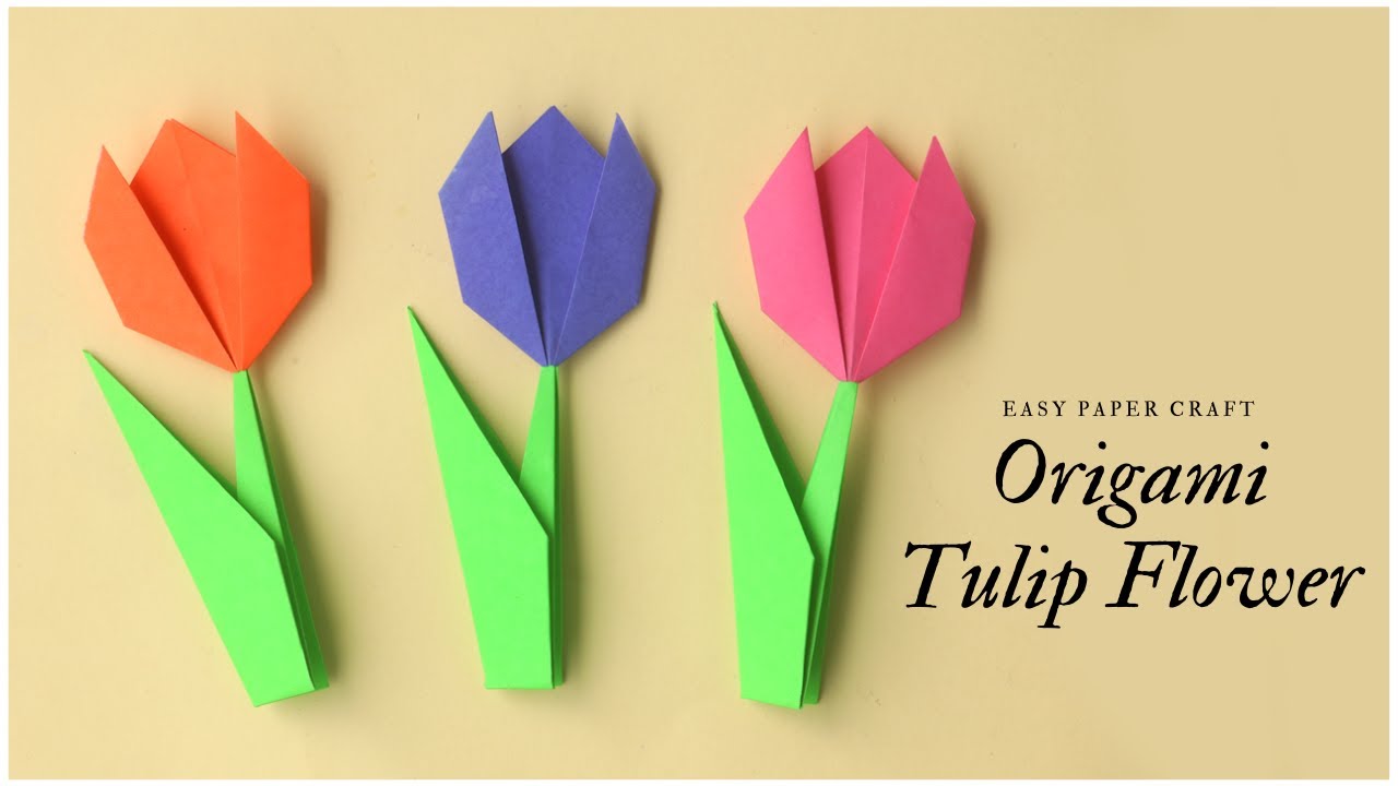 Origami Tulip Flower Tutorial Step by Step