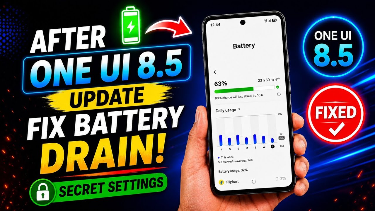 Samsung One UI 8.5 Battery Drain FIX 🔥 Secret Settings You Must Change!