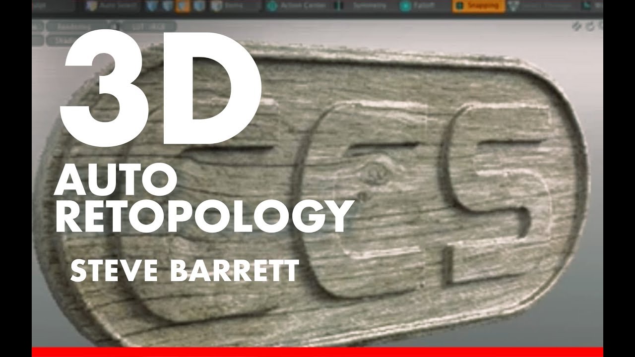 MODO: Auto-Retopology Tool - convert .stl logo file to quad polygons (Sans Audio)