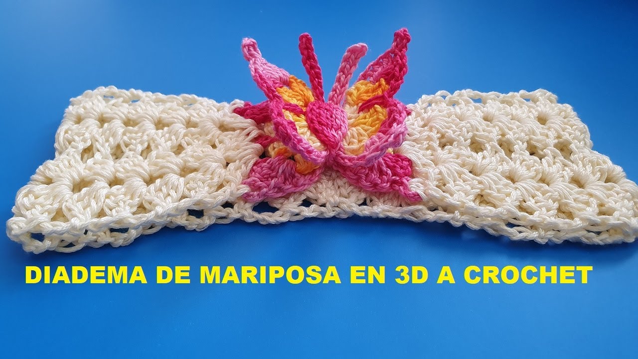 Diadema Mariposa a Crochet 🦋 Fácil y Hermosa | Tutorial Paso a Paso