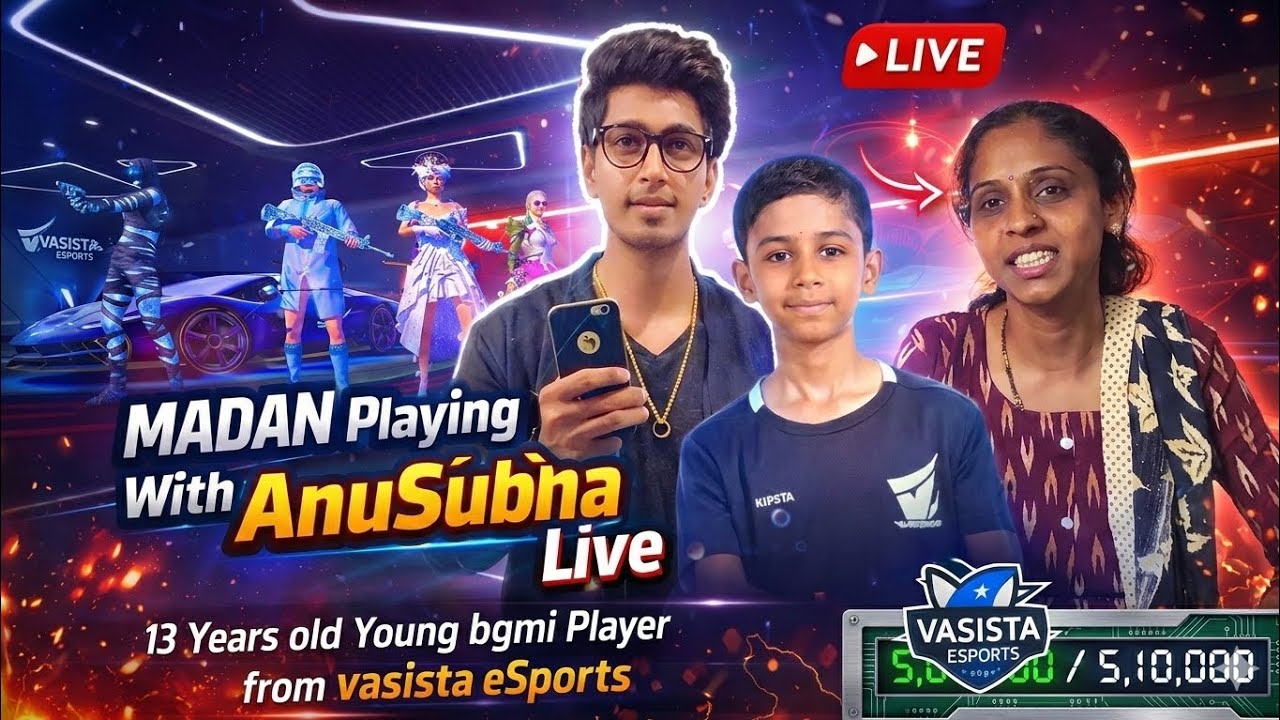 MADAN Playing With AnuSubha Live || PUBG MADAN || madan op || AnuSubha Live || Vasista eSports