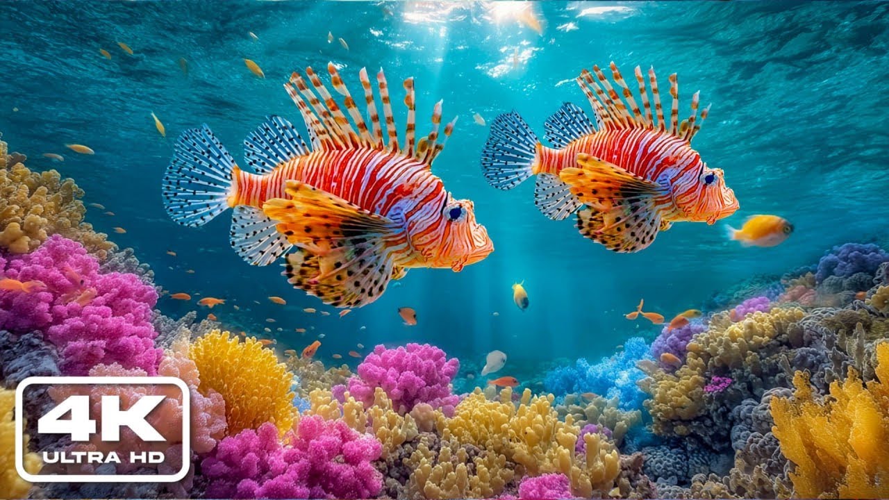 The Best Aquarium 4K Ultra HD🐠Beautiful Coral Reef Fish - Relaxing Music for Deep Sleep