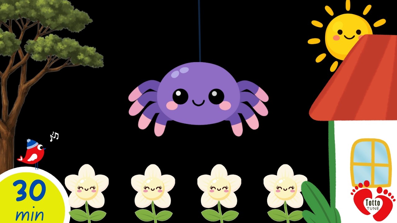 Baby Sensory | The Itsy Bitsy Spider & Are You Sleeping | High Contrast & Calm Music