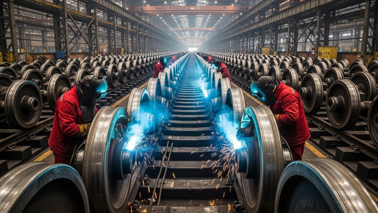 Inside the MASSIVE Train Wheel Forging Factory Process – How Steel Wheels Are Made