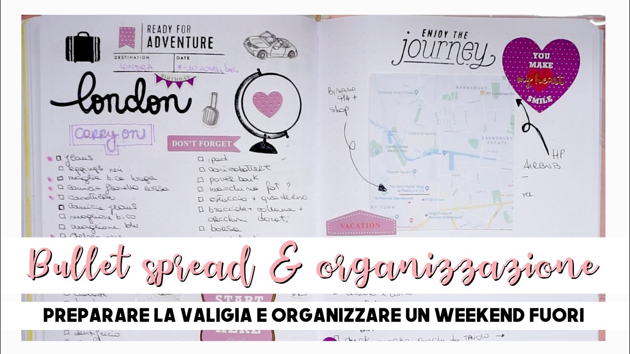 Bullet Journal extra: facciamo la valigia per un weekend a Londra!!