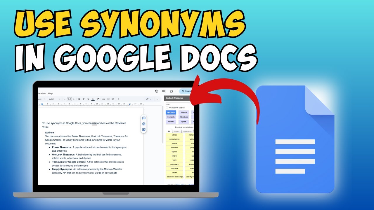 How to Use Synonyms in Google Docs
