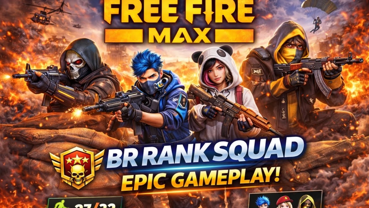 INSANE BR RANK SQUAD GAMEPLAY! | Free Fire MAX Squad Action 🔥