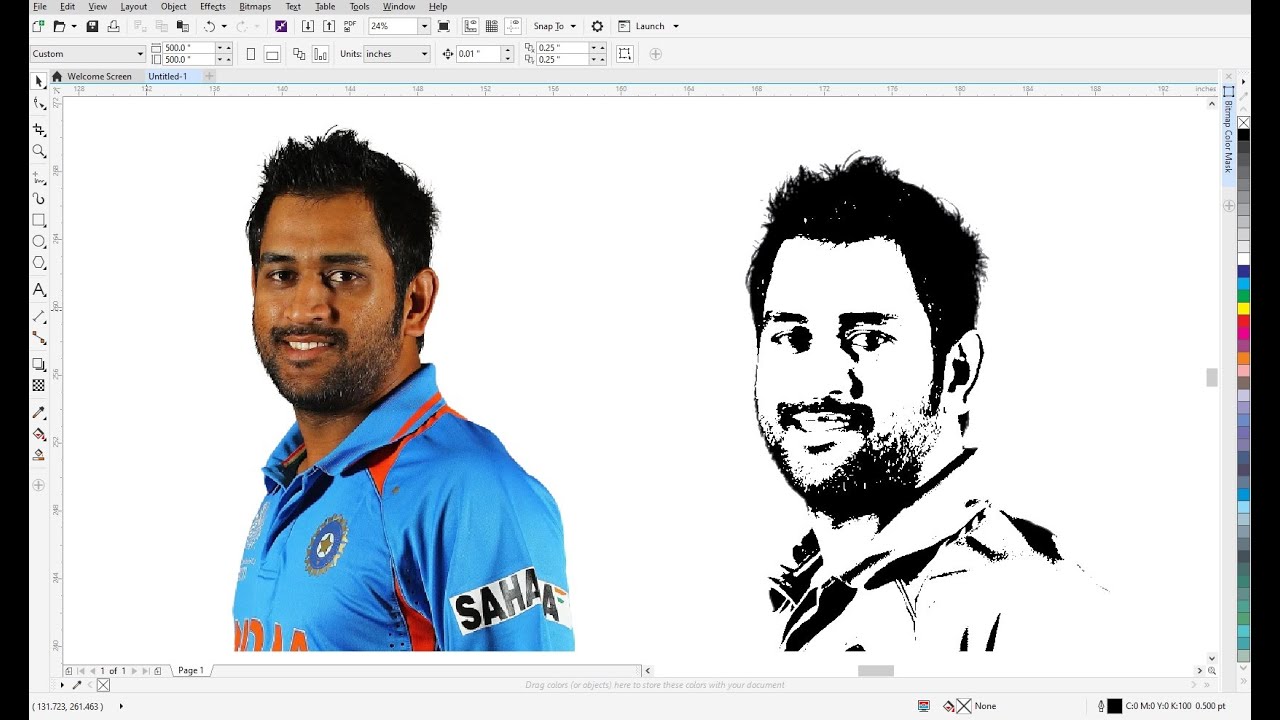 How to Convert #raster Image into Vector or into #lineart in Coreldraw #bitmap #coreldraw #design